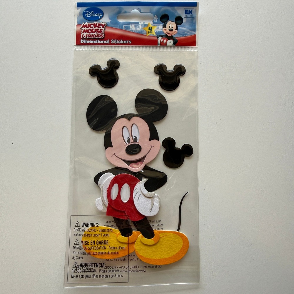 Disney Mickey Mouse Dimensional Stickers 4pc EK Success DJJ005 Scrapbook Craft